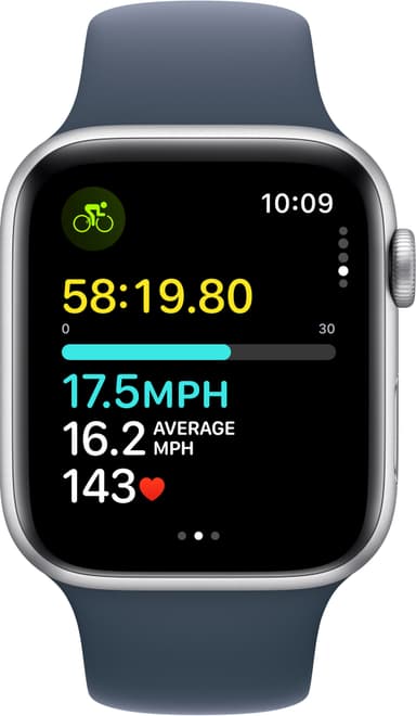Apple Watch SE 2nd Gen 44mm GPS (Silver Alu/Storm blue sport band S/M)