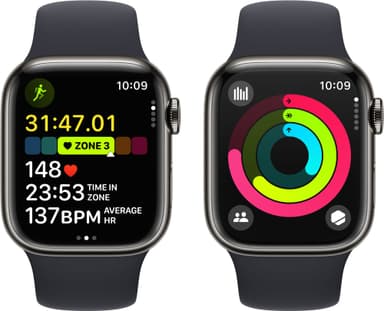 Apple Watch S9 45mm GPS+CEL (Graphite SS/Midnight Sport Band) M/L