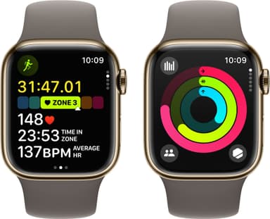 Apple Watch S9 45mm GPS+CEL (Gold Stainless/Clay Sport Band) S/M