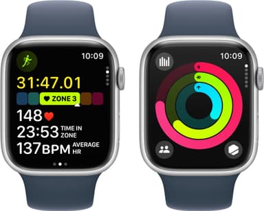 Apple Watch S9 45mm GPS (Silvert Alu/Storm Blue Sport Band) M/L