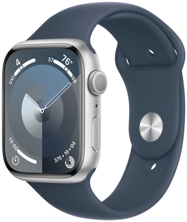 Apple Watch S9 45mm GPS (Silvert Alu/Storm Blue Sport Band) M/L