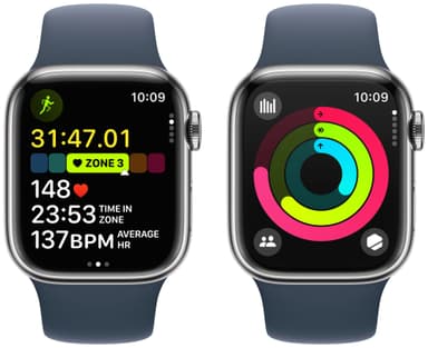 Apple Watch S9 45mm GPS+CEL (Silver SS/Storm Blue Sport Band) S/M