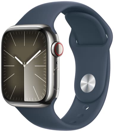 Apple Watch S9 41mm GPS+CEL (Silver SS/Storm Blue Sport Band) S/M