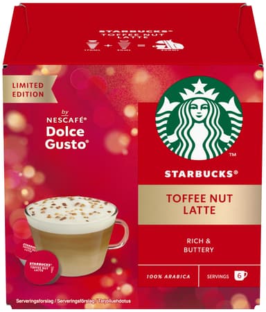 Starbucks Toffee Nut Latte av NESCAFÉ Dolce Gusto kaffekapsler (12-pk)