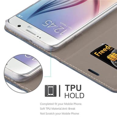 Samsung Galaxy S6 EDGE PLUS lommebokdeksel etui (blå)