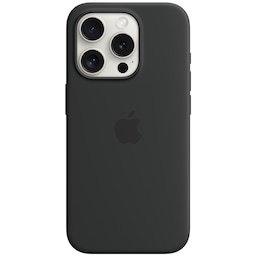 iPhone 15 Pro Silicone deksel med MagSafe (sort)