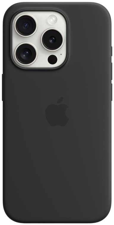 iPhone 15 Pro Silicone deksel med MagSafe (sort)