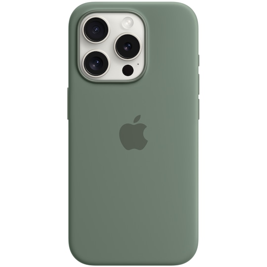 iPhone 15 Pro Silicone deksel med MagSafe (sypressgrønn)