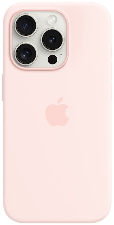 iPhone 15 Pro Silicone deksel med MagSafe (lyserosa)