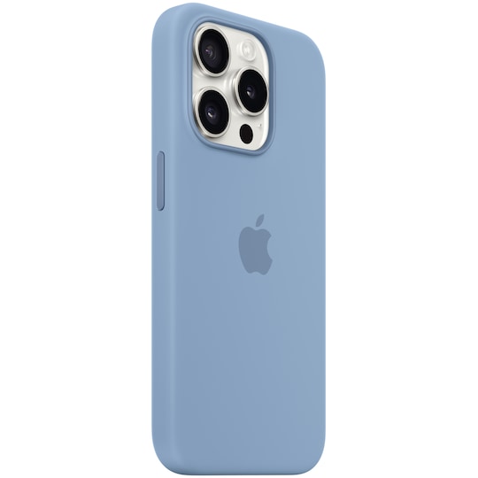 iPhone 15 Pro Silicone deksel med MagSafe (vinterblå)