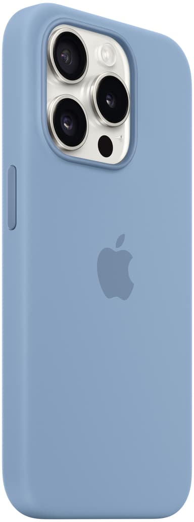 iPhone 15 Pro Silicone deksel med MagSafe (vinterblå)