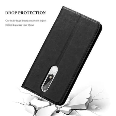 Nokia 5.1 PLUS / X5 lommebokdeksel case (svart)