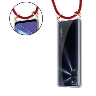 Oppo A72 Deksel med Halskjede (rød)