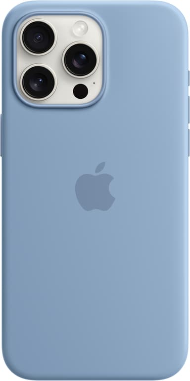 iPhone 15 Pro Max Silicone deksel med MagSafe (vinterblå)