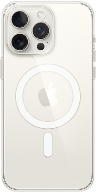 iPhone 15 Pro Max gjennomsiktig deksel med MagSafe