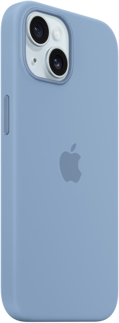 iPhone 15 Silicone deksel med MagSafe (vinterblå)