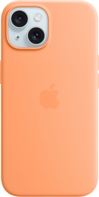 iPhone 15 Silicone deksel med MagSafe (oransje)