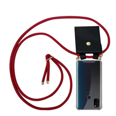 Samsung Galaxy M21 / M30s Deksel med Halskjede (rød)