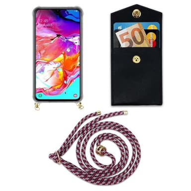 Samsung Galaxy A70 / A70s Deksel med Halskjede (rød)