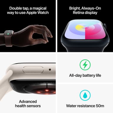 Apple Watch S9 45mm GPS+CEL (Silver SS/Storm Blue Sport Band) S/M
