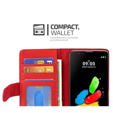 LG K8 2016 lommebokdeksel case (rød)