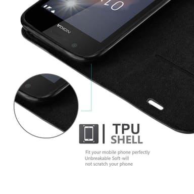 Nokia 1 2018 lommebokdeksel case (svart)