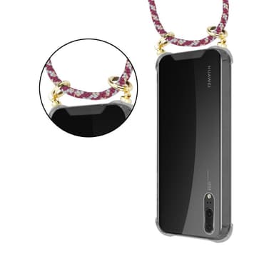 Huawei P20 Deksel med Halskjede (rød)