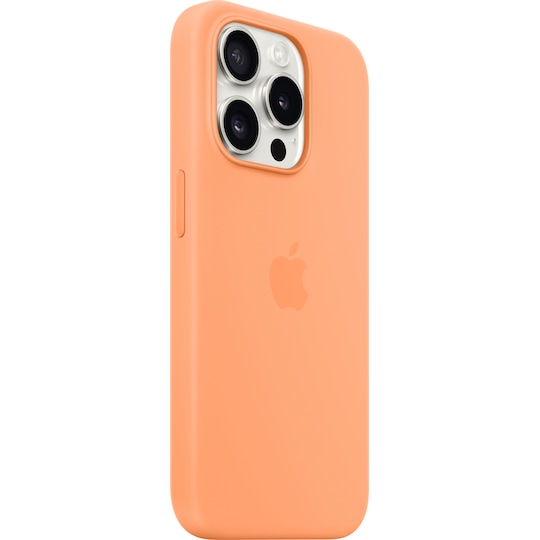iPhone 15 Pro Silicone deksel med MagSafe (oransje)