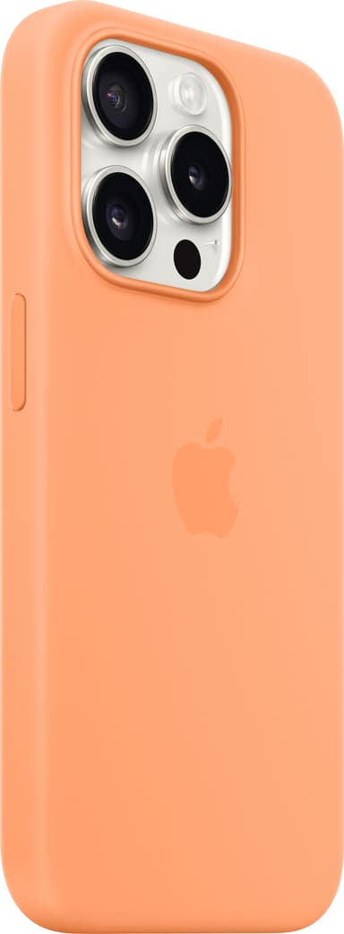 iPhone 15 Pro Silicone deksel med MagSafe (oransje)