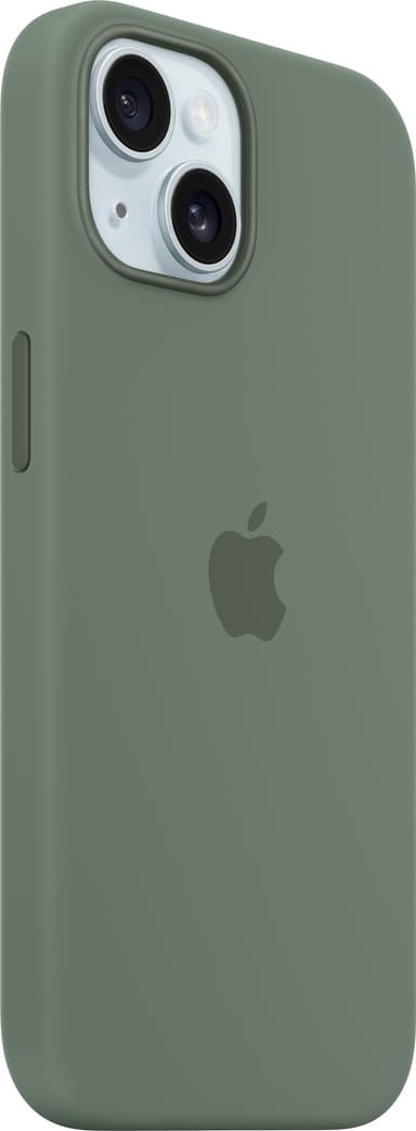 iPhone 15 Silicone deksel med MagSafe (sypressgrønn)