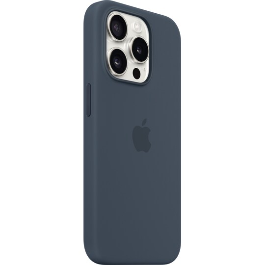 iPhone 15 Pro Silicone deksel med MagSafe (stormblå)
