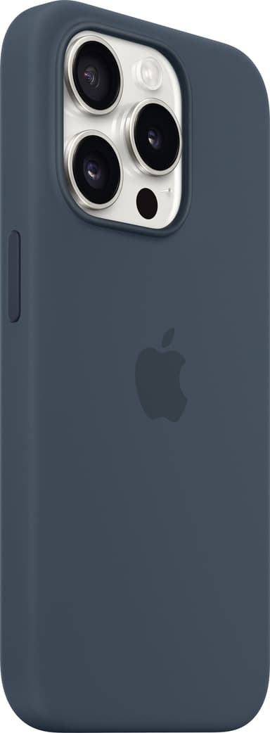 iPhone 15 Pro Silicone deksel med MagSafe (stormblå)