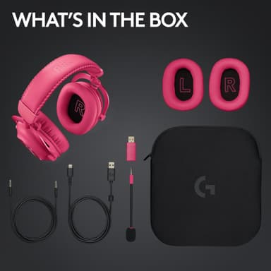 Logitech G Pro X 2 Lightspeed trådløst gaming headset (rosa)