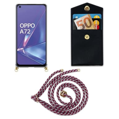 Oppo A92 Deksel med Halskjede (rød)