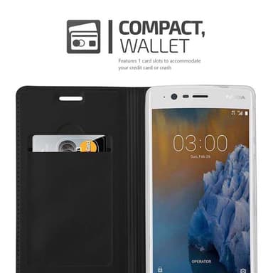 Nokia 3 2017 lommebokdeksel etui (svart)