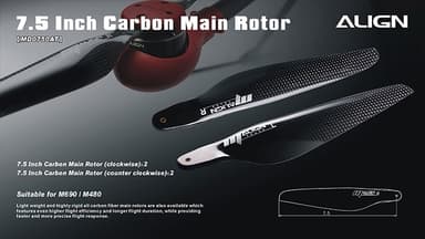 MD0750AT 7.5 Inch Carbon Main Rotor