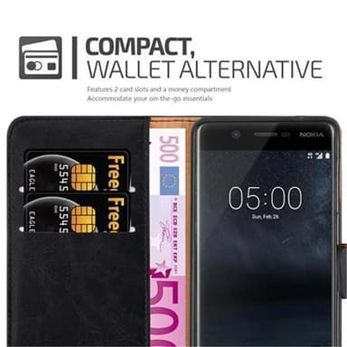 Nokia 5 2017 lommebokdeksel etui (svart)