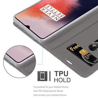 OnePlus 7T lommebokdeksel etui (grå)