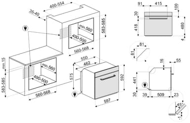 Smeg stekeovn SOP6902S2PX innebygd