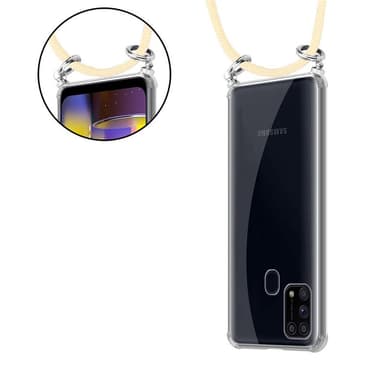 Samsung Galaxy M31 Deksel med Halskjede (gul)