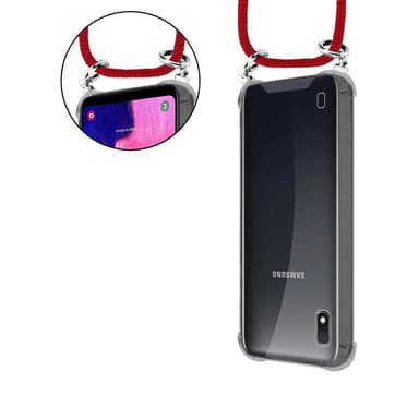 Samsung Galaxy A10 / M10 Deksel med Halskjede (rød)