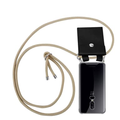 OnePlus 6 Deksel med Halskjede (brun)