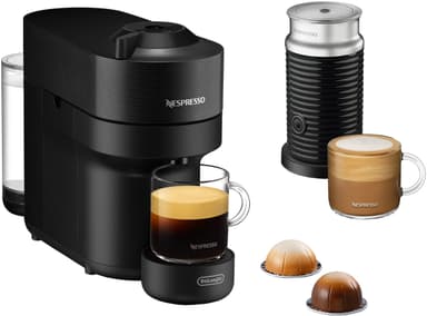 Nespresso Vertuo POP kapselmaskin + melkeskummer fra DeLonghi ENV90.BAE