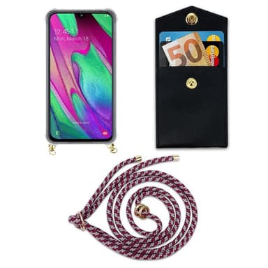 Samsung Galaxy A40 Deksel med Halskjede (rød)