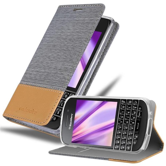 Blackberry Q10 lommebokdeksel etui (grå)