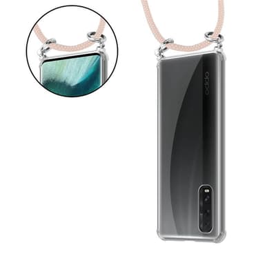 Oppo FIND X2 Deksel med Halskjede (rosa)