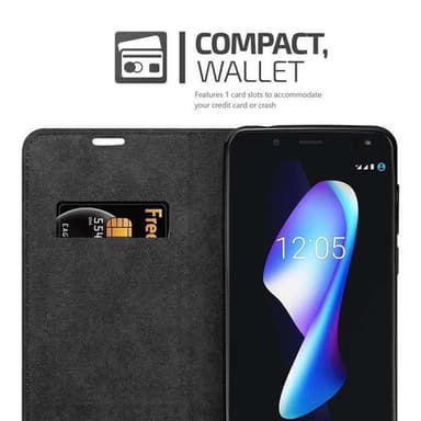 lommebokdeksel BQ Aquaris V / VS case (svart)