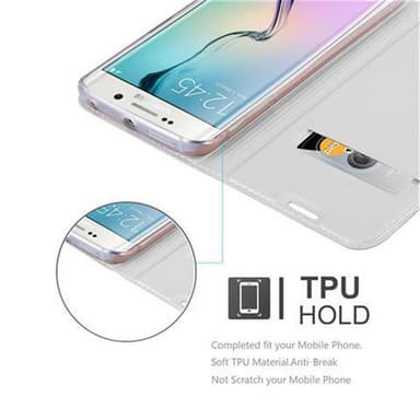 Samsung Galaxy S6 EDGE lommebokdeksel etui (sølv)