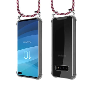 Samsung Galaxy S10 PLUS Deksel med Halskjede (rød)