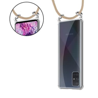 Samsung Galaxy A71 4G Deksel med Halskjede (brun)